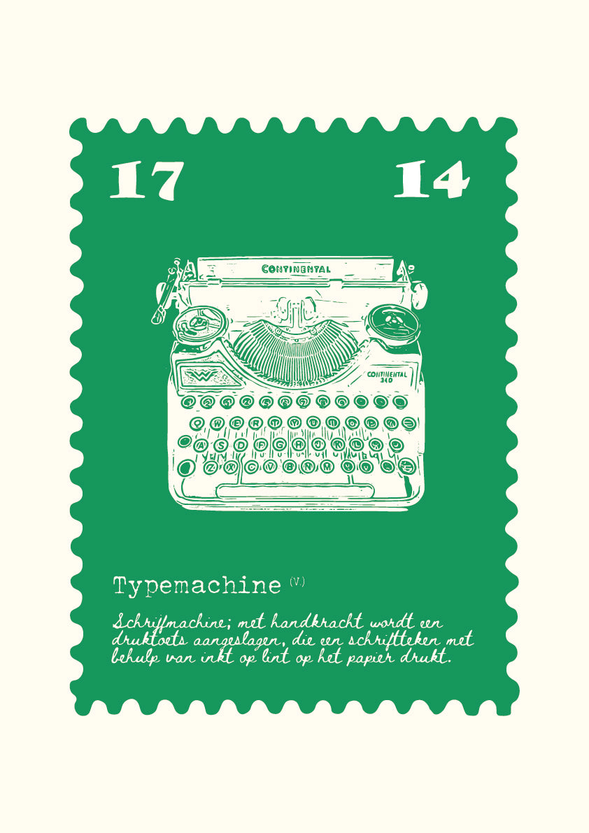 Poster typemachine, A3 zonder lijst