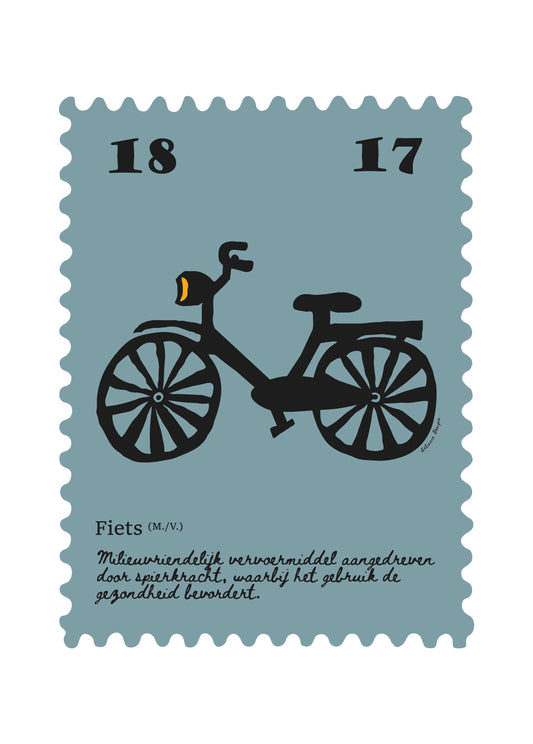 Poster fiets, 50x70 zonder lijst