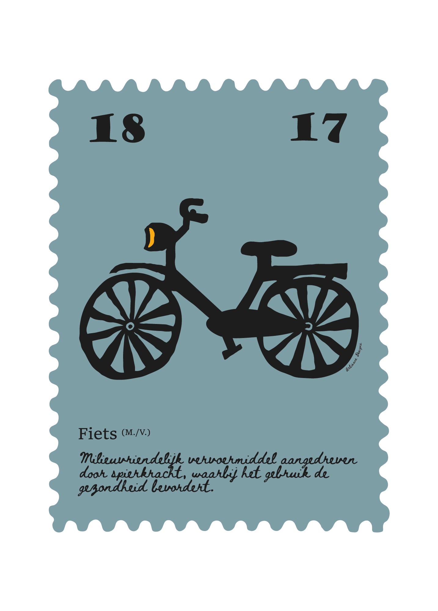 Poster fiets, 50x70 zonder lijst
