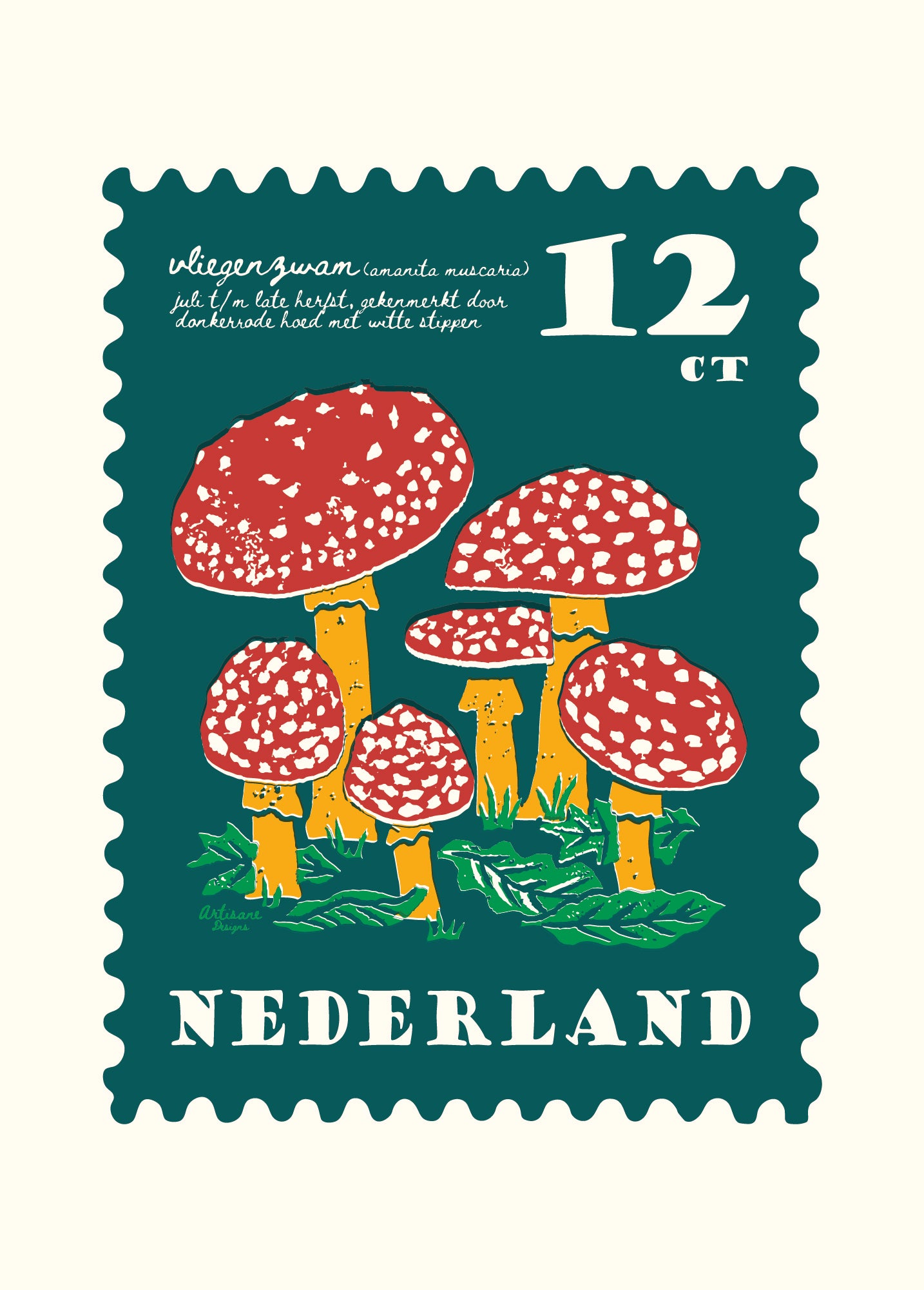 Poster paddestoel, 50x70 zonder lijst