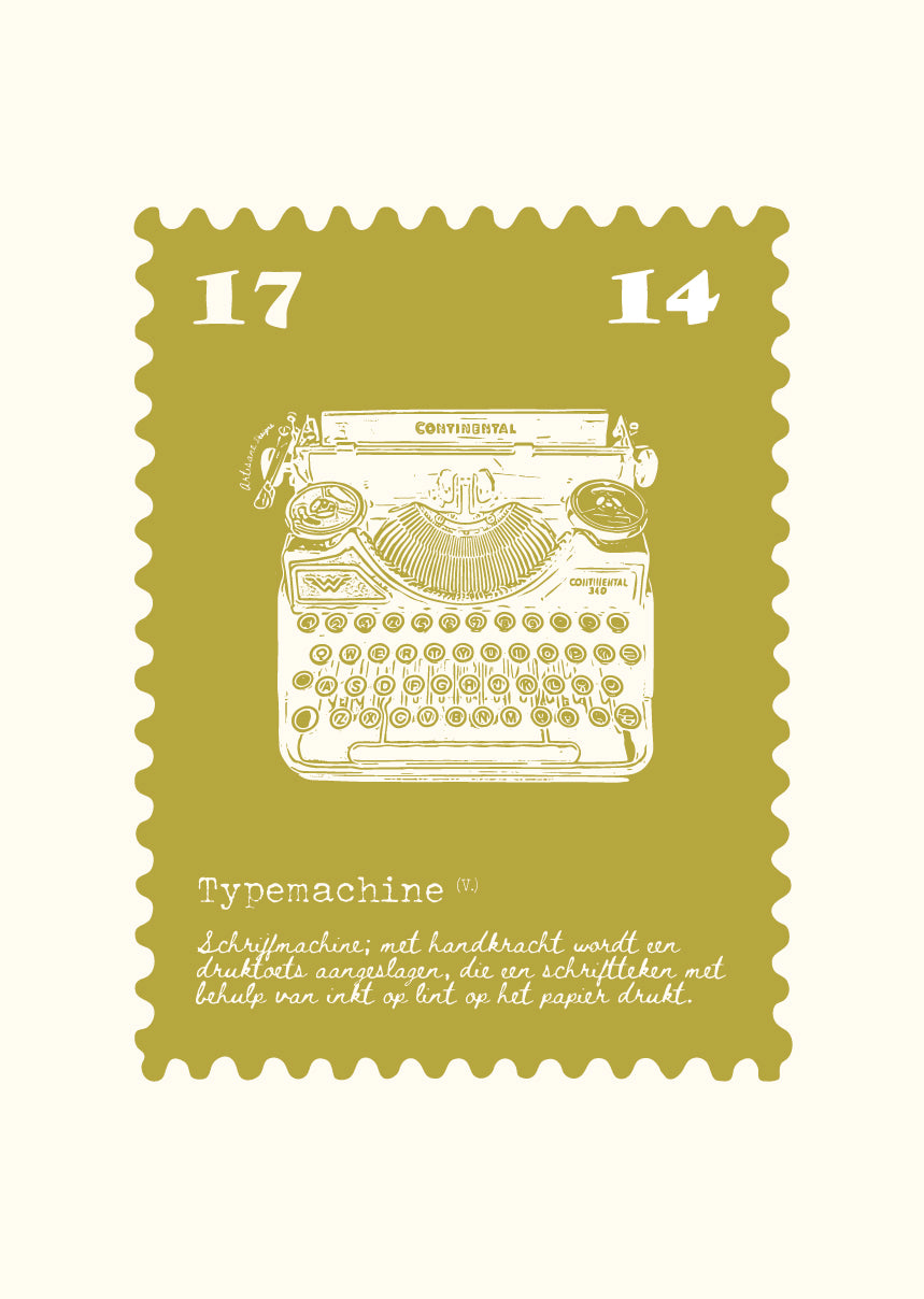 Poster typemachine, A3 zonder lijst