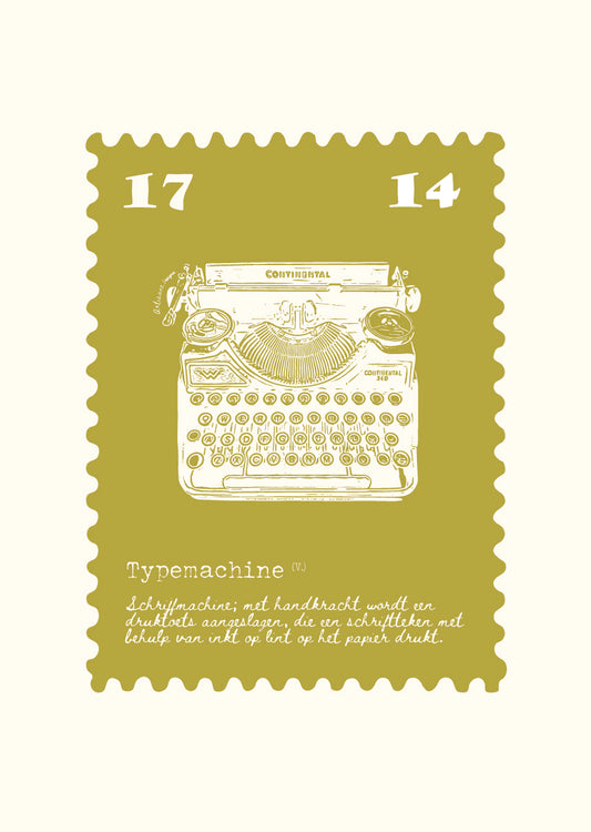 Poster typemachine, A3 zonder lijst